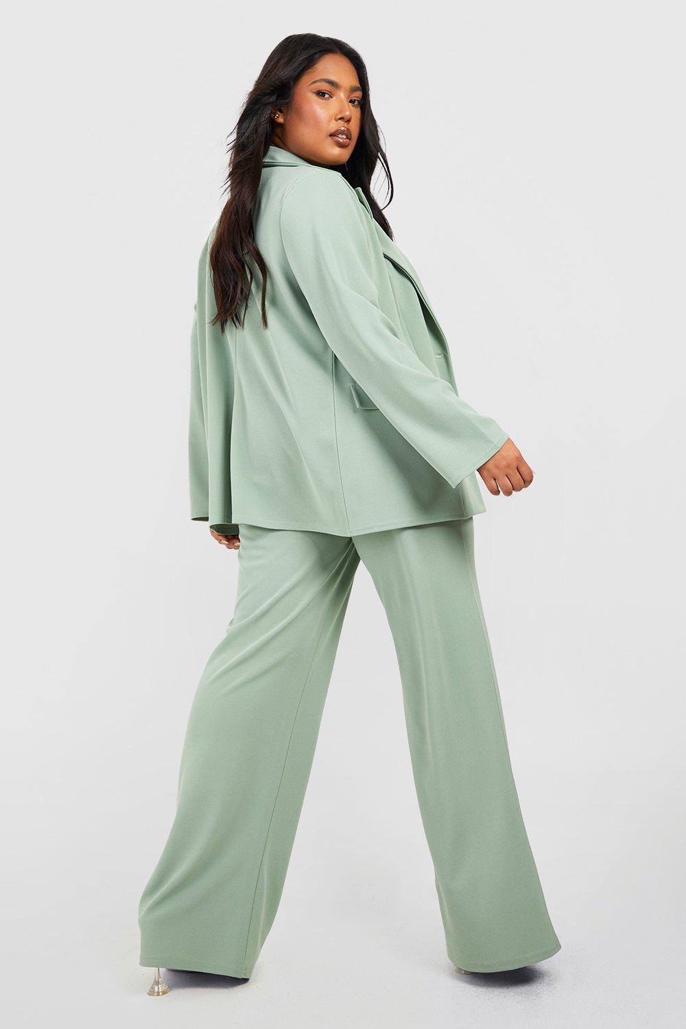 Plus Oversized Blazer Dress Pants Set