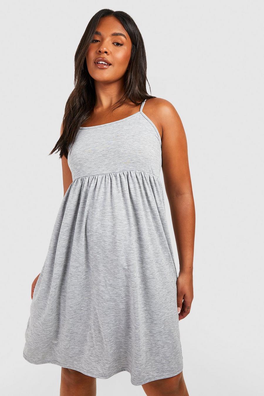 Grey marl gris Plus Strappy Sundress image number 1