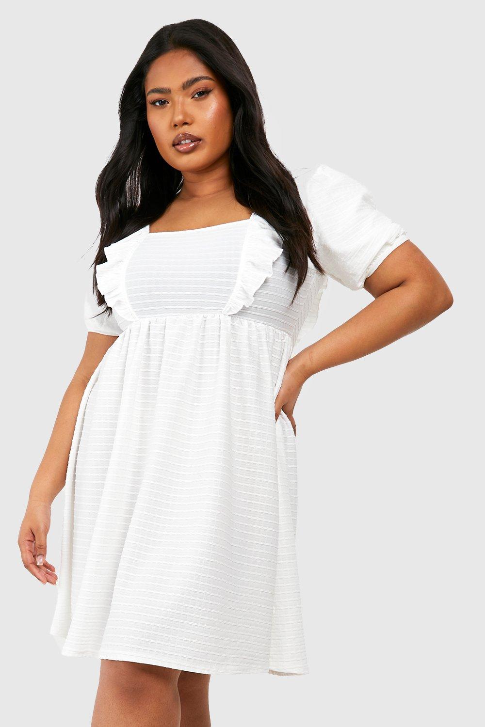 Boohoo curve best sale white dress