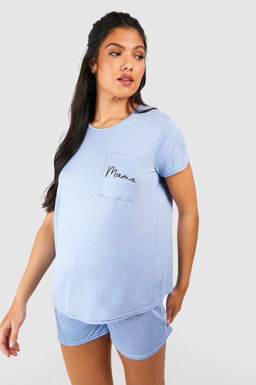 Maternité Top De Pyjama De Grossesse Rouge À Boutons Slogan Maman