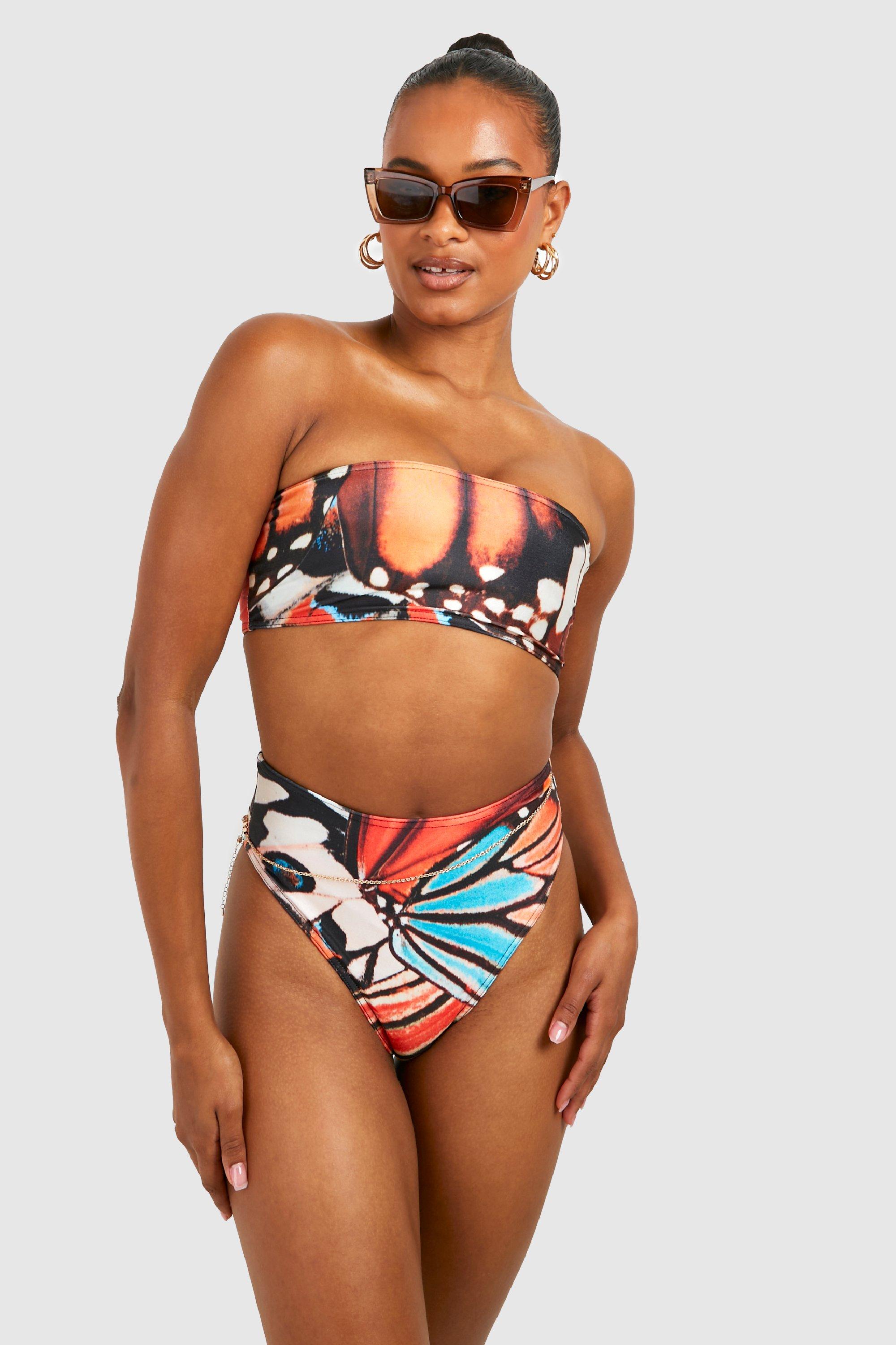 High waisted best sale butterfly bikini