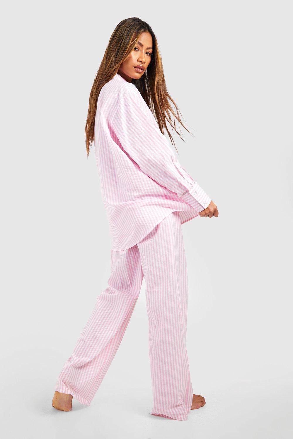 Striped Cotton Pajama Pants - Pink Stripes