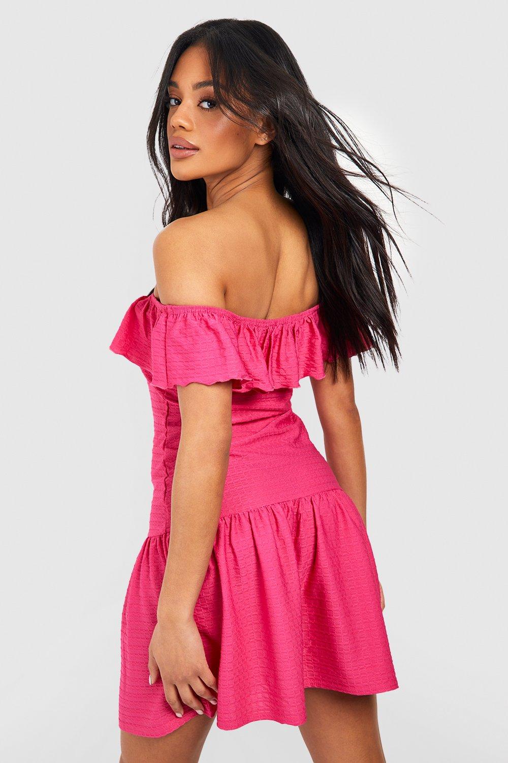 Textured Ruffle Sundress boohoo