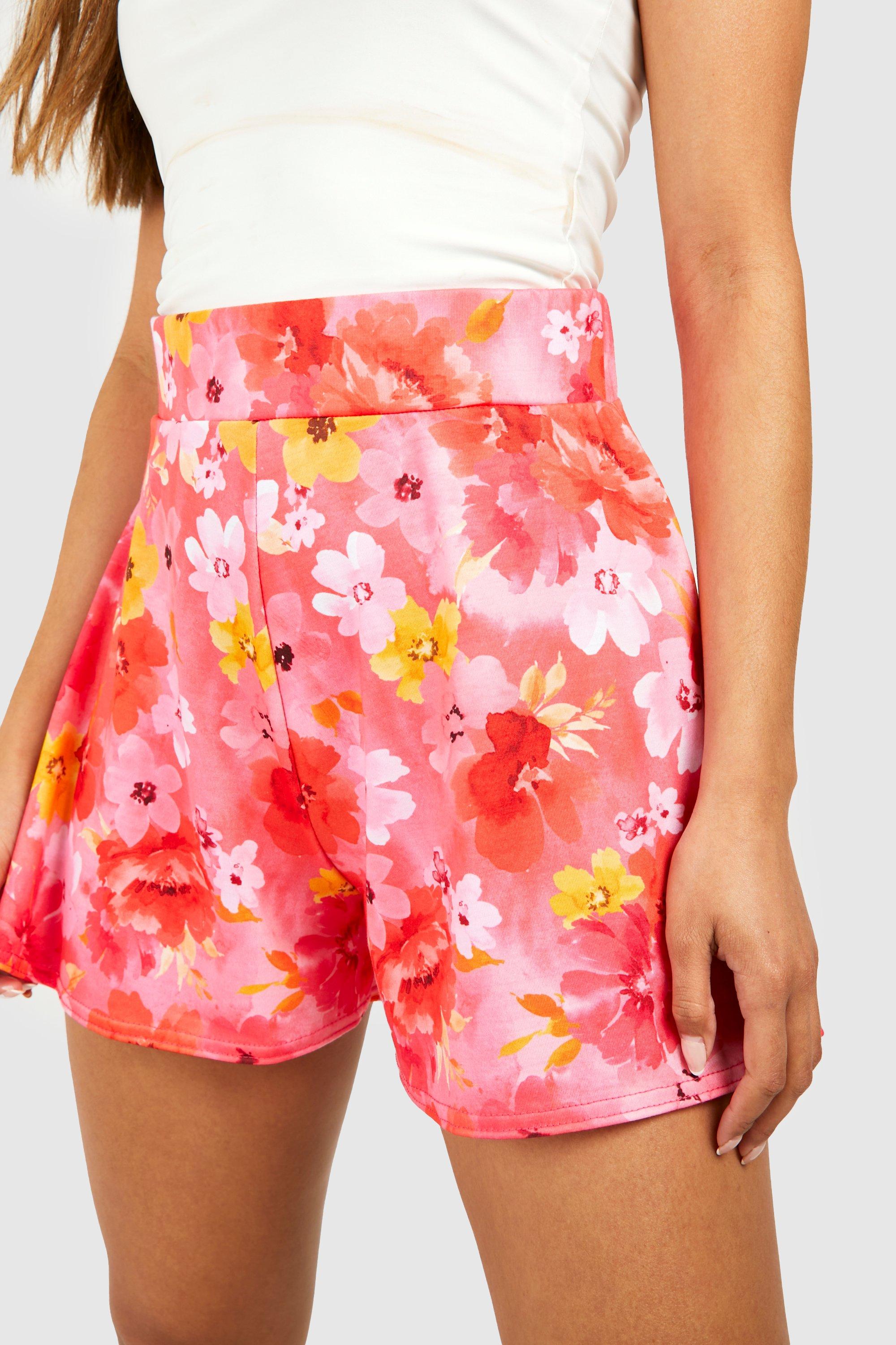Floral Jersey Flippy Shorts