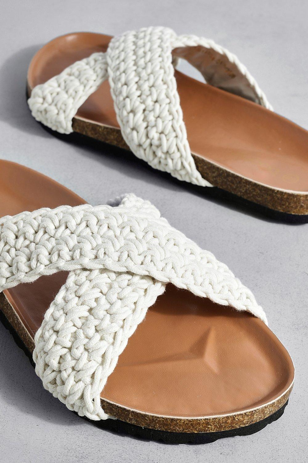 Crochet on sale crossover slippers