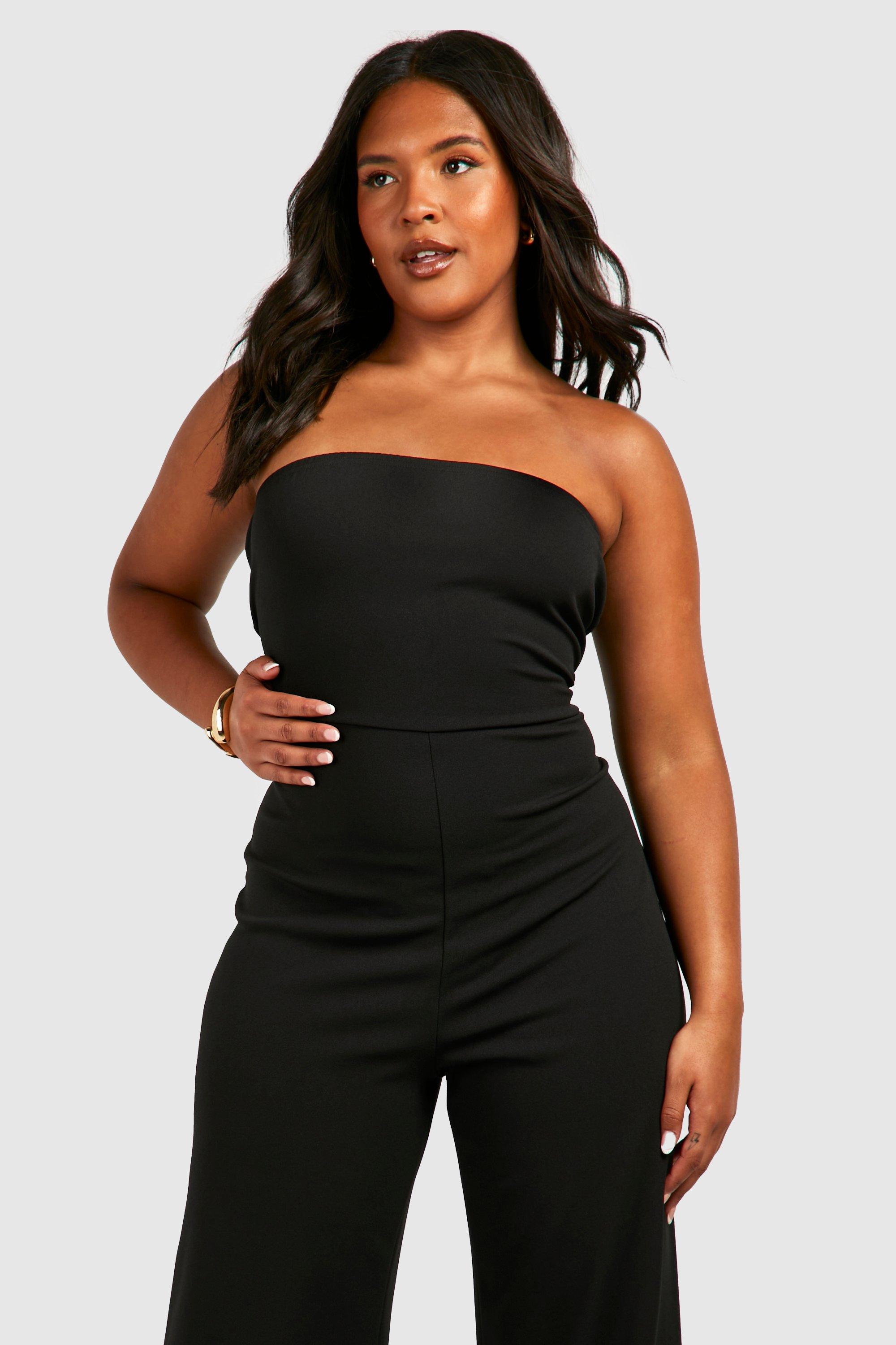 Plus Bandeau Wide Leg Jumpsuit