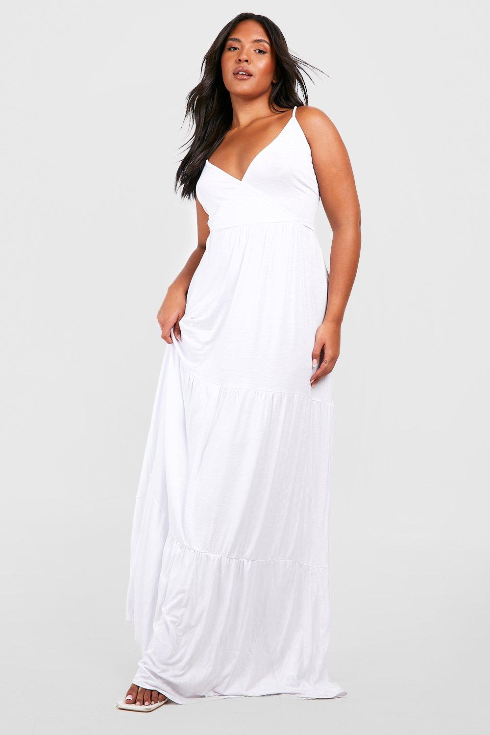 White maxi dress plus hotsell size uk