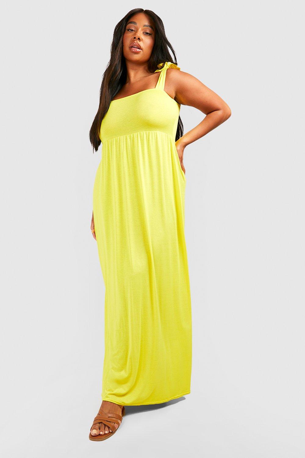 Ladies yellow maxi dress best sale