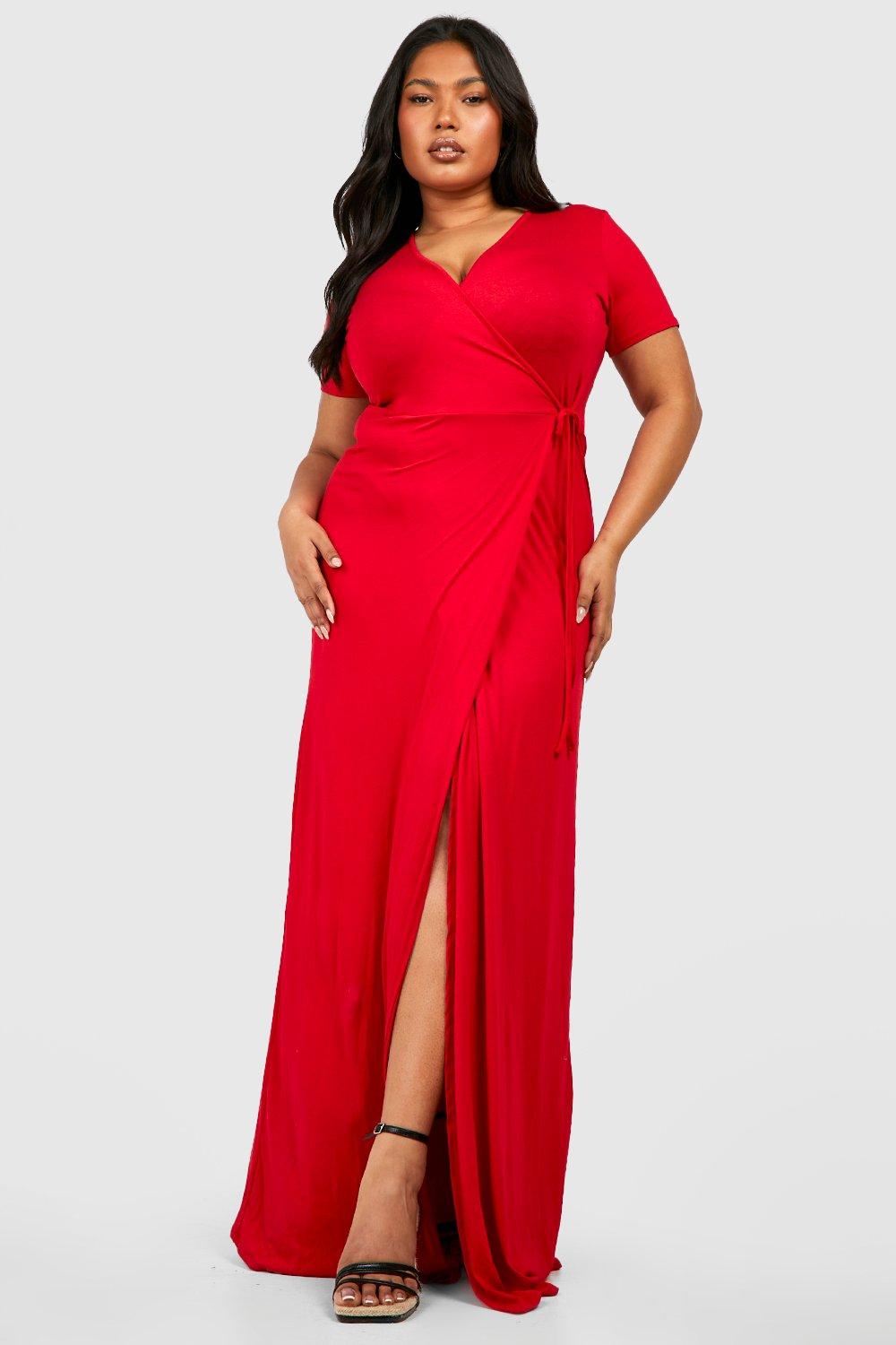 Red plus size maxi hot sale dress