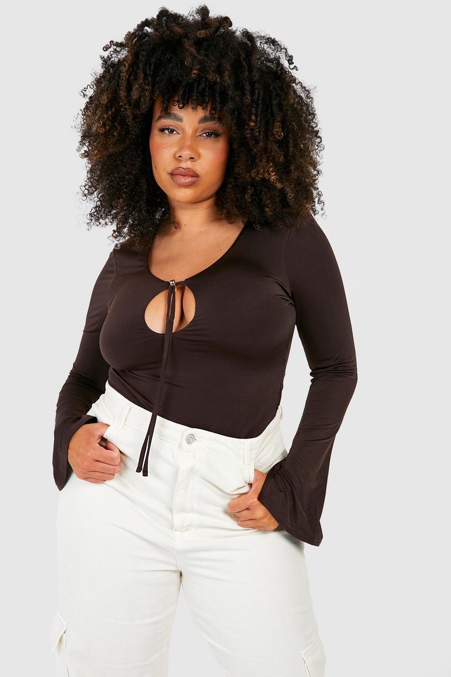 Chocolate Plus Double Layer Toggle Detail Bodysuit  image number 1