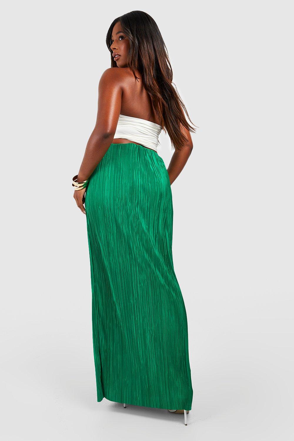 Green evening shop maxi skirt