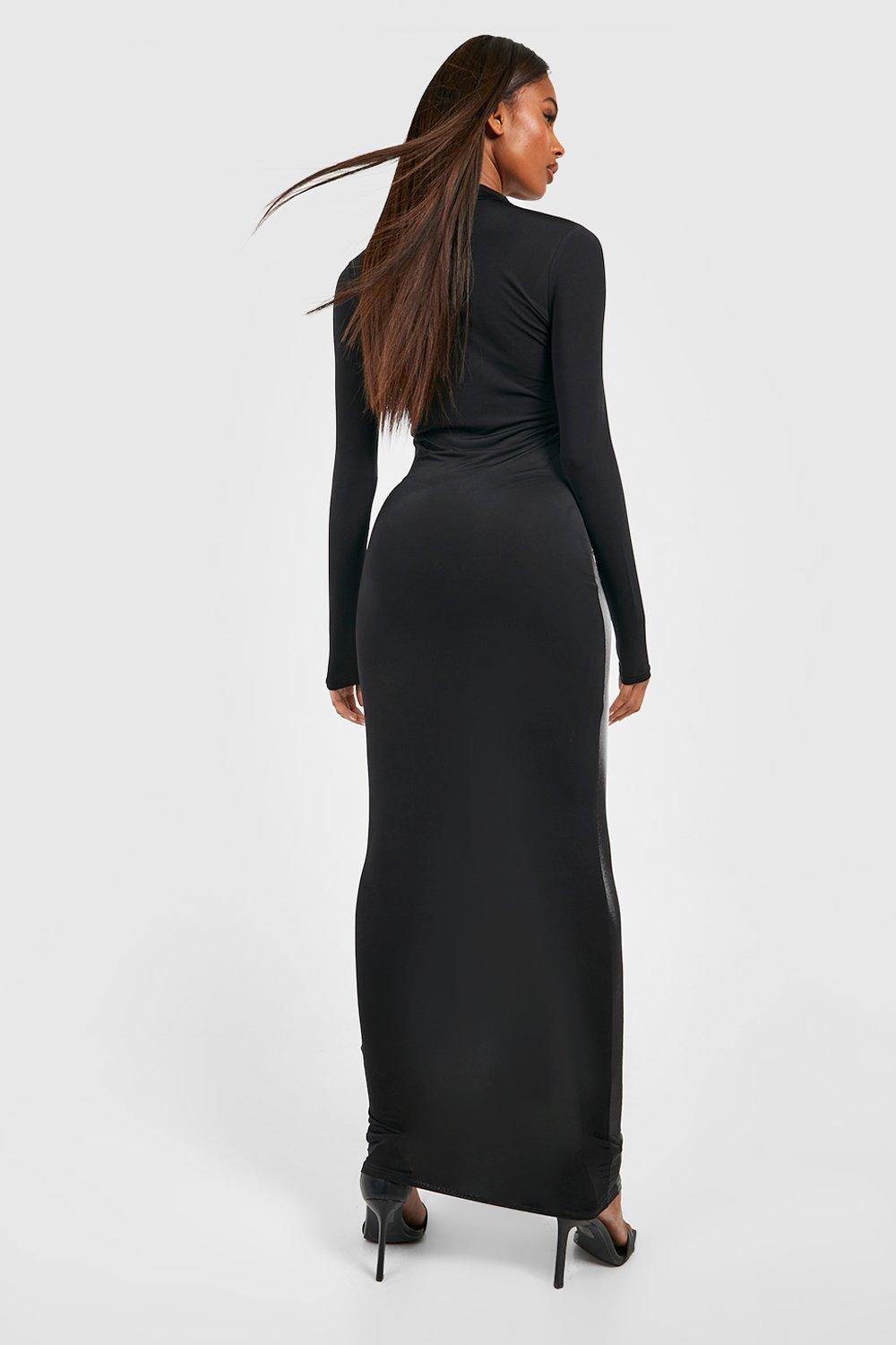 Body Print Slinky Maxi Dress