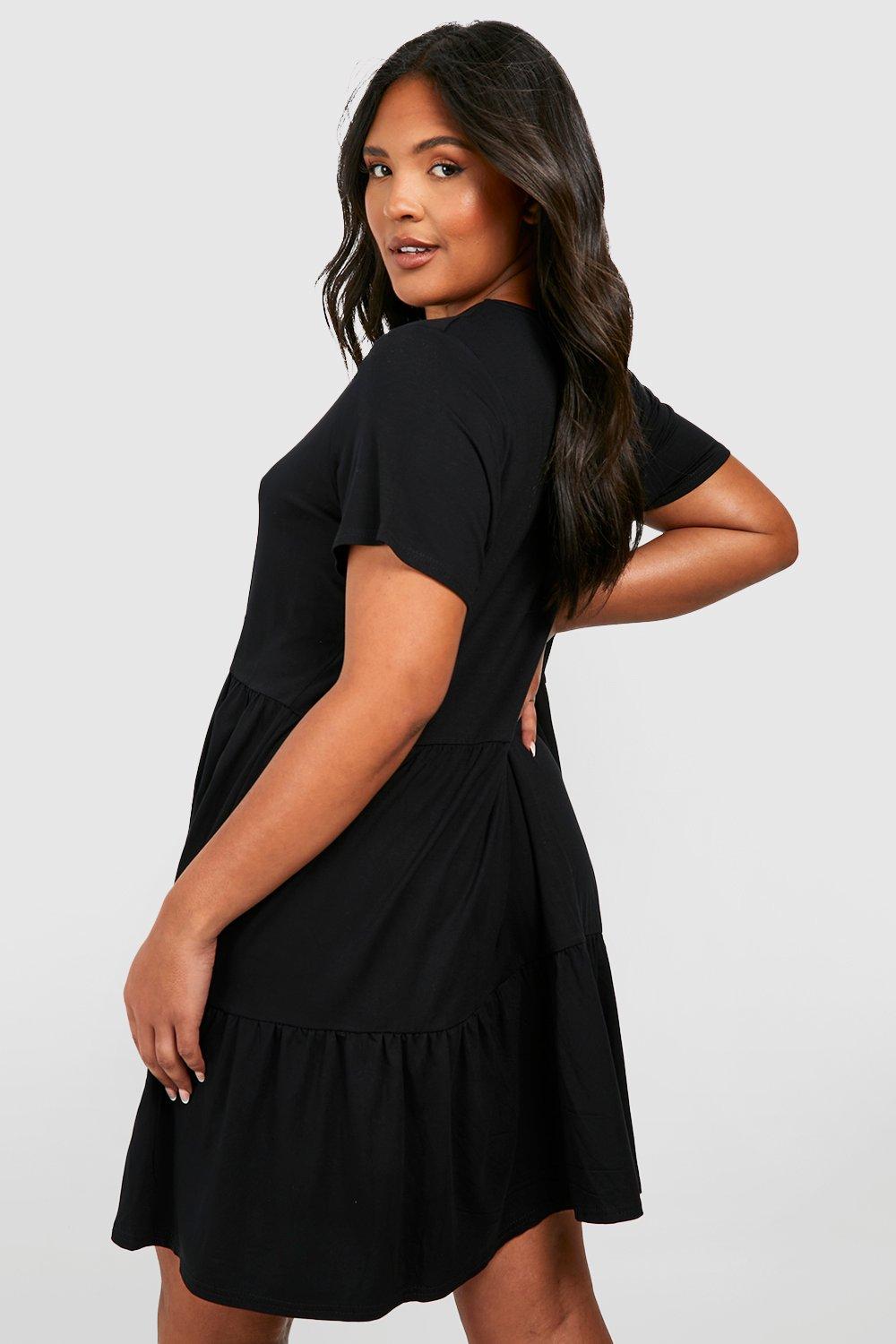 Womens black smock clearance dress