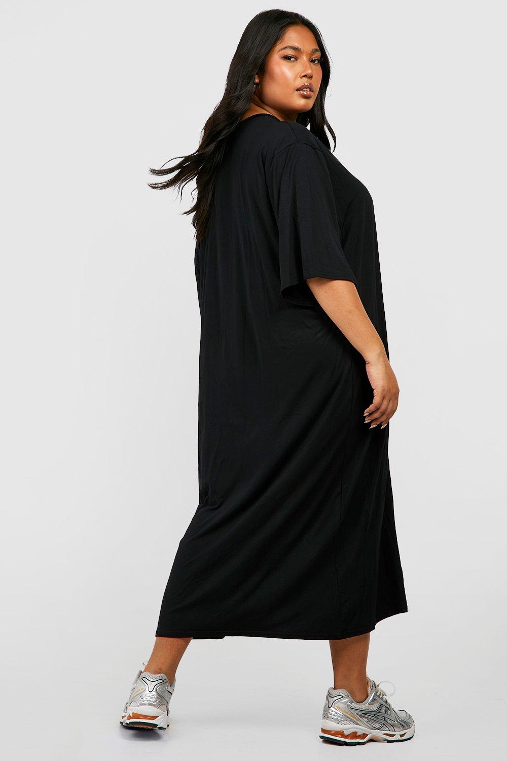 Jersey Midi T-Shirt Dress - Black