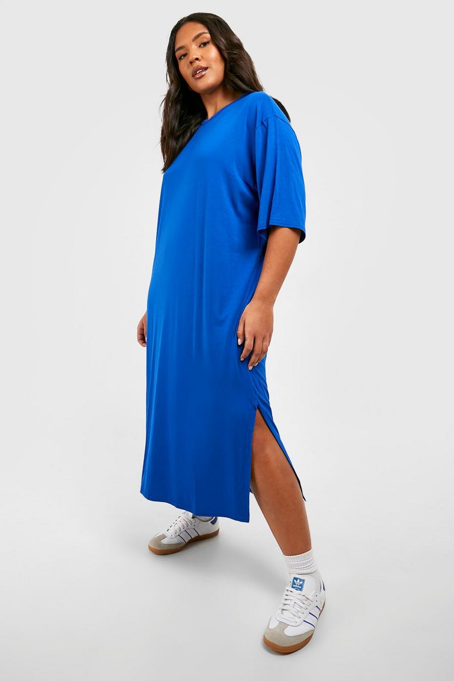 Cobalt Plus Jersey Split Midi T-shirt Dress image number 1