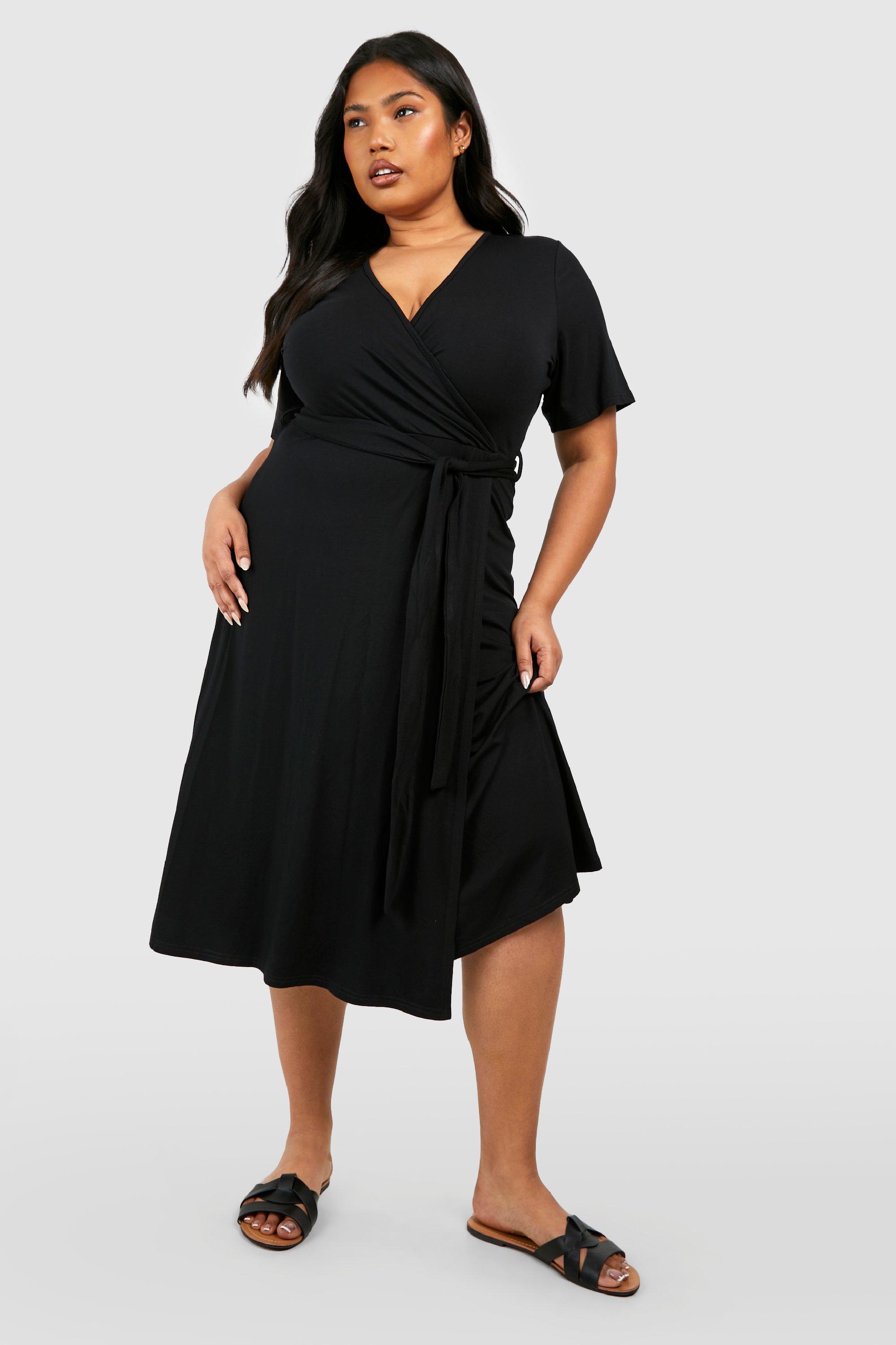 Knitted jersey wrap dress hotsell