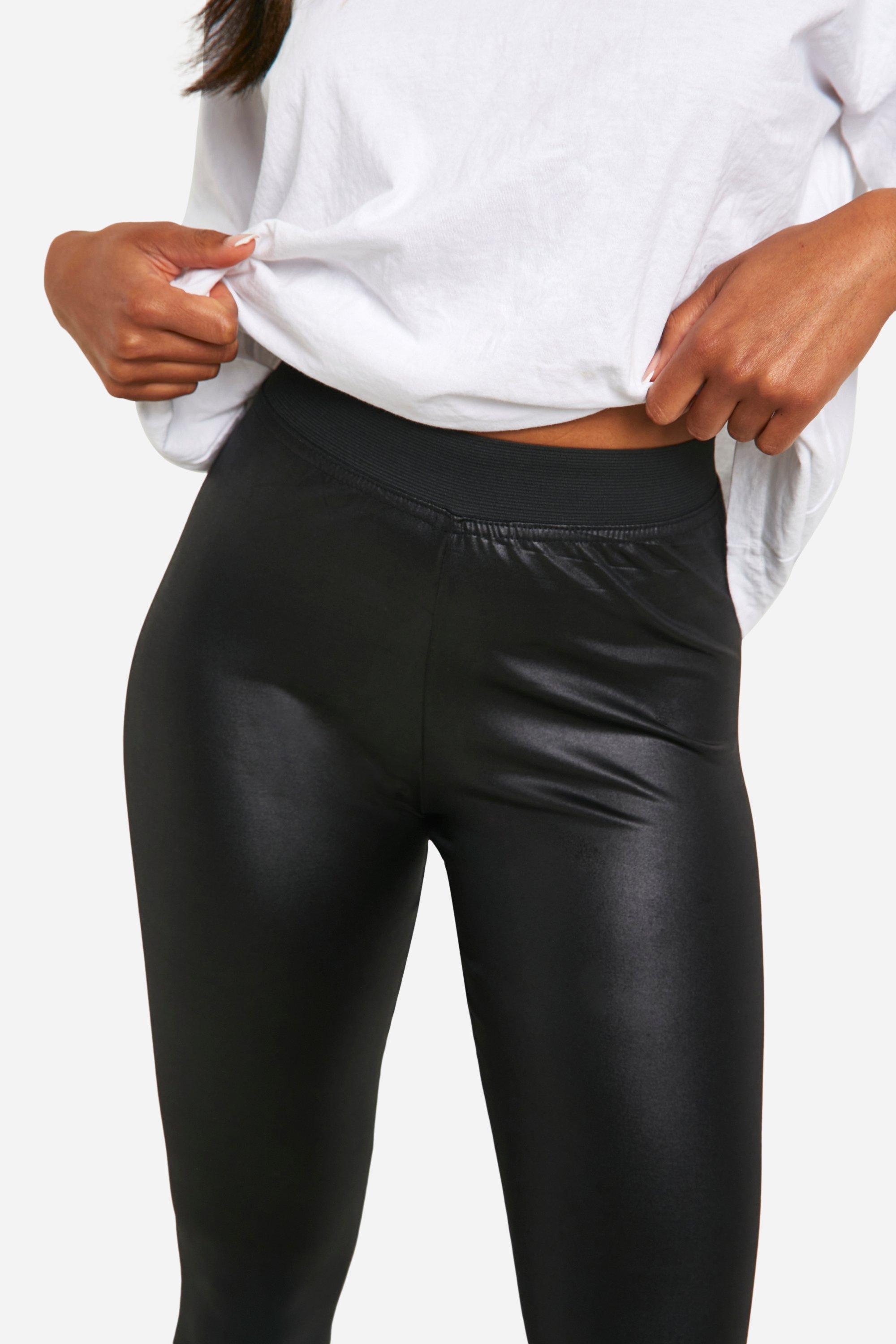 Boohoo leather look clearance leggings