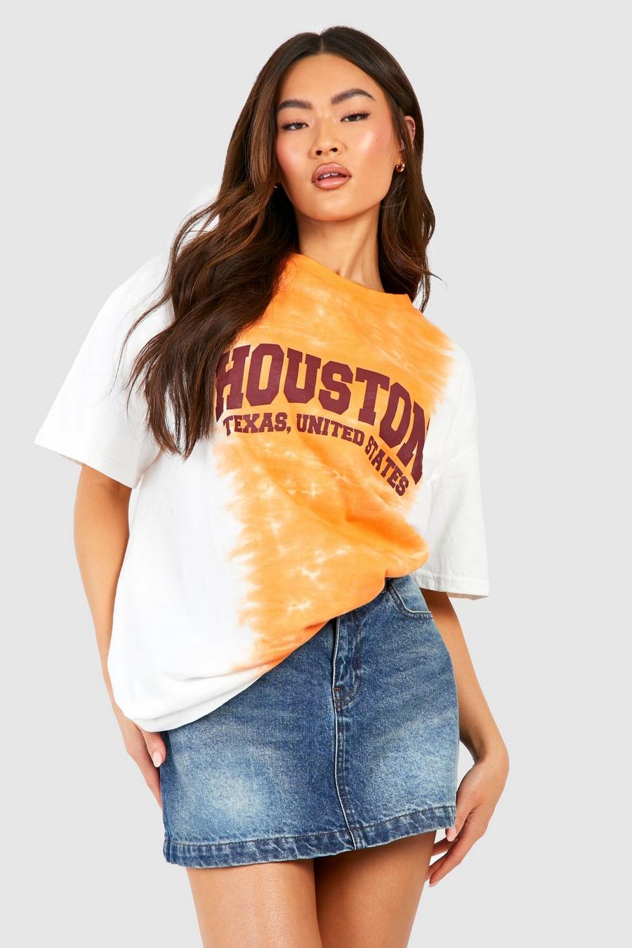 Rust orange Houston Tie Dye Oversized T-shirt