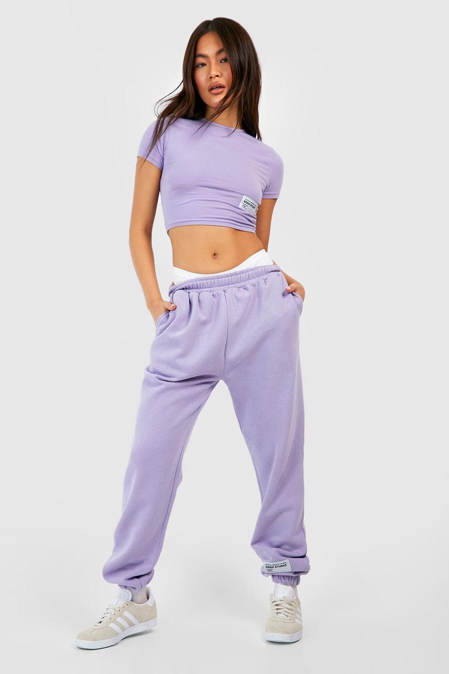 Lilac purple Dsgn Studio Fitted T-shirt And Jogger Tracksuit  image number 1