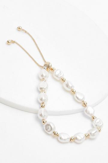 Pearl Toggle Bracelet gold