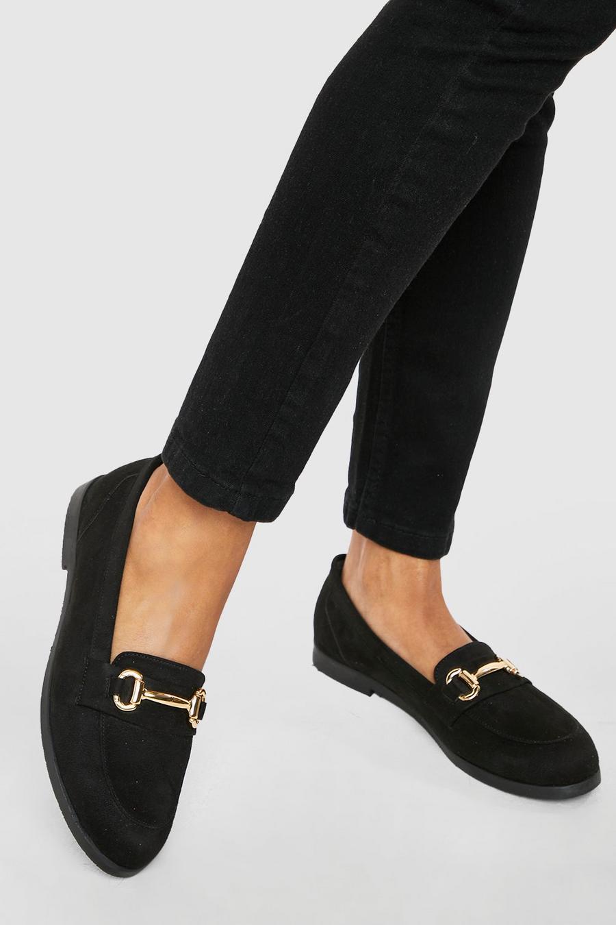 Wide Fit T Bar Loafers | Boohoo UK