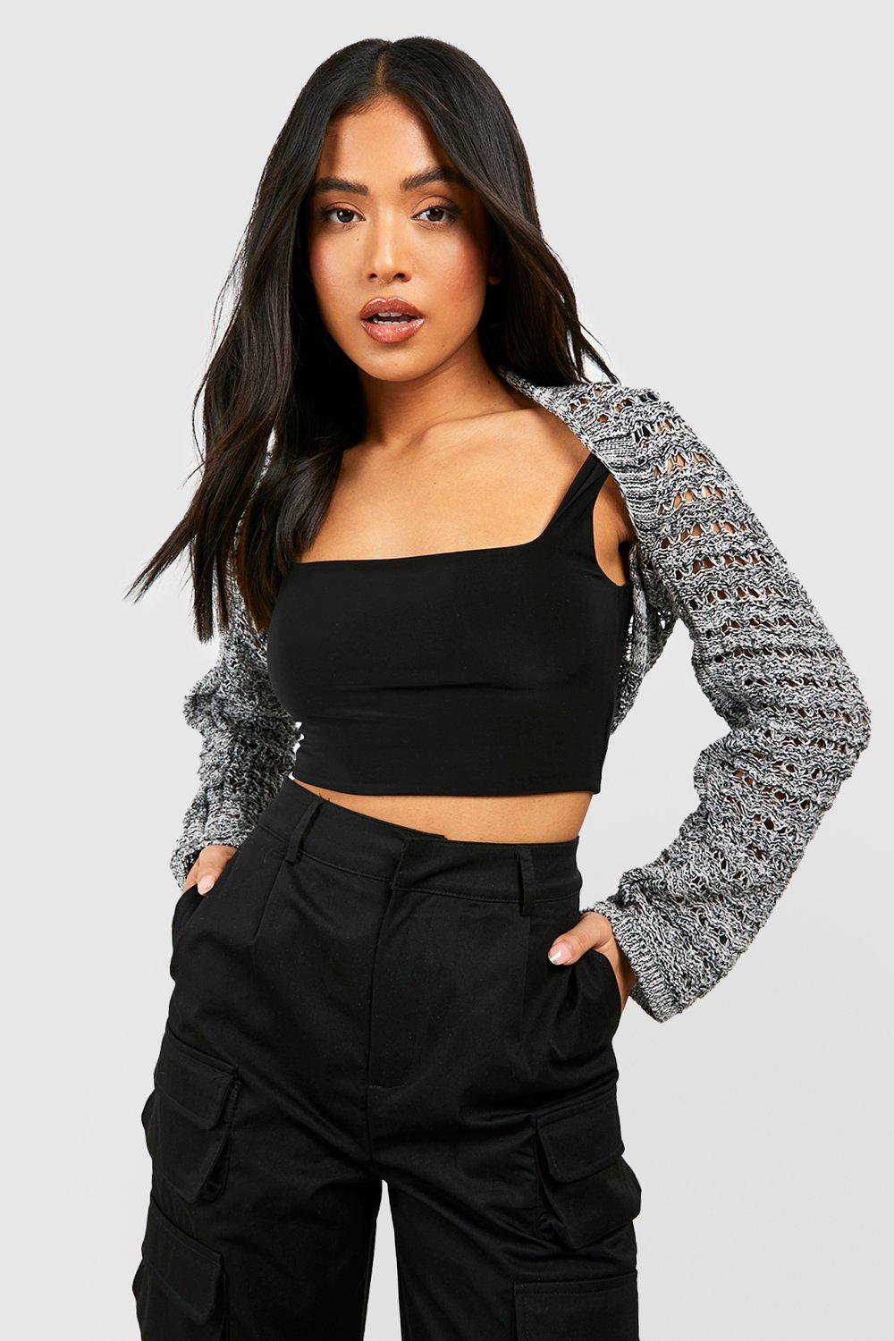 Buy Boohoo Petite Bolero Detail Jumper In Black