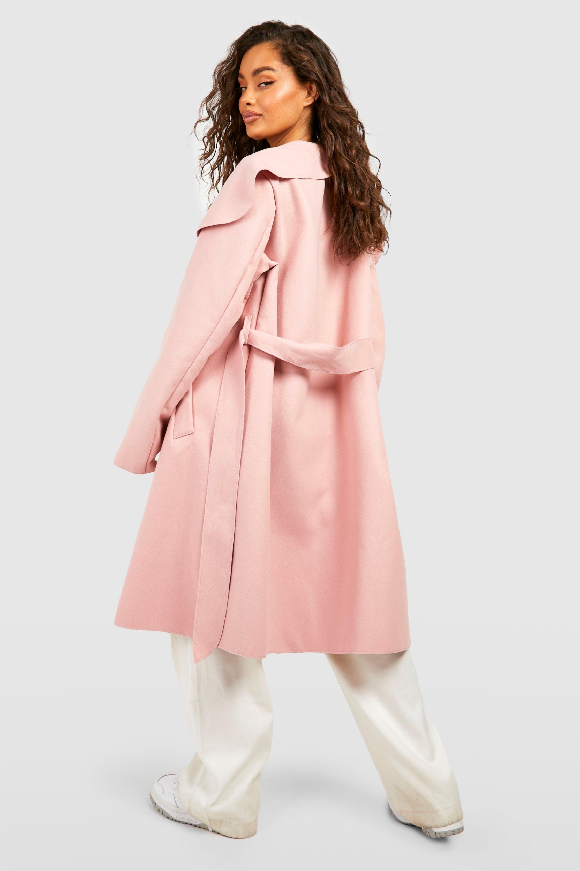 Belted waterfall deals coat boohoo