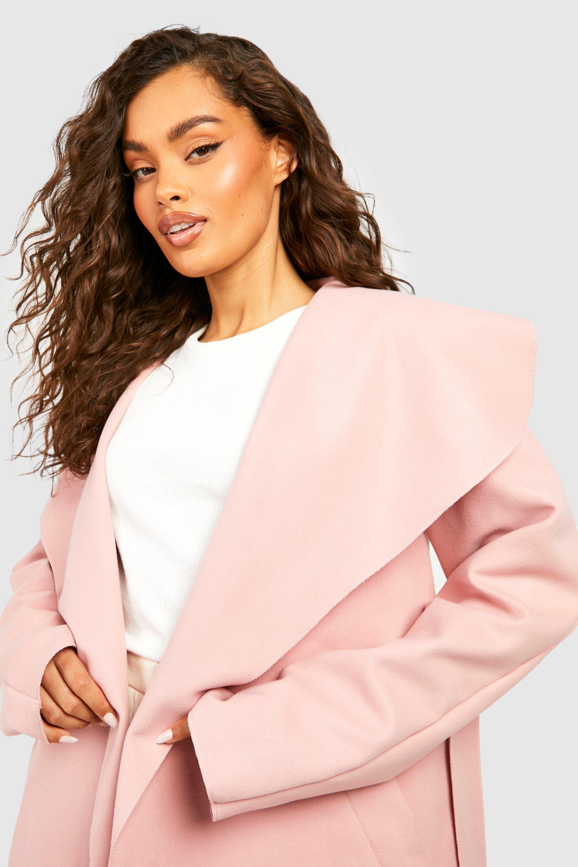 Belted waterfall coat outlet boohoo