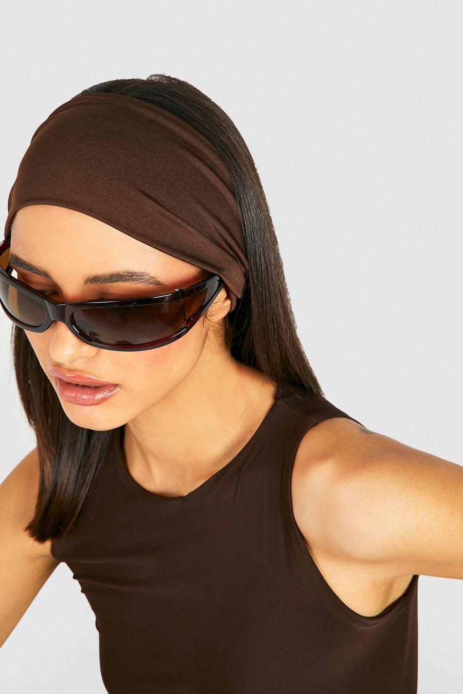 Brown Single Jersey Knit Headband image number 1