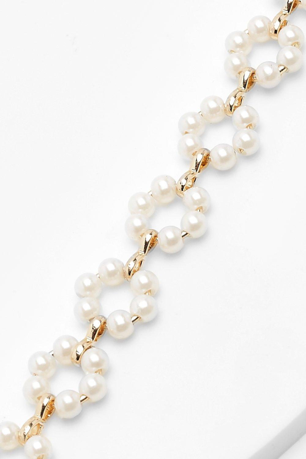 Metallic sale pearl necklace