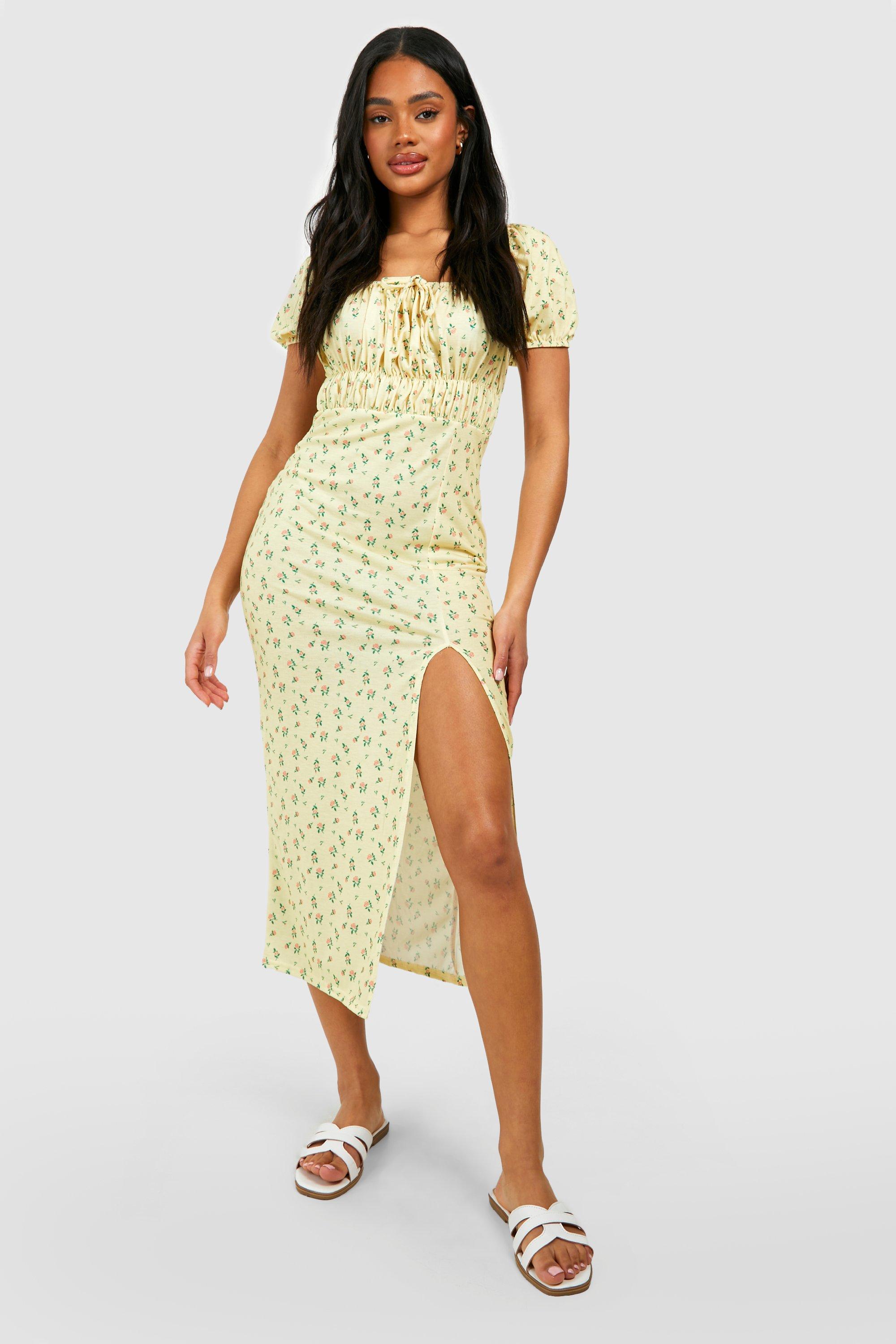 Floral bardot outlet midi dress