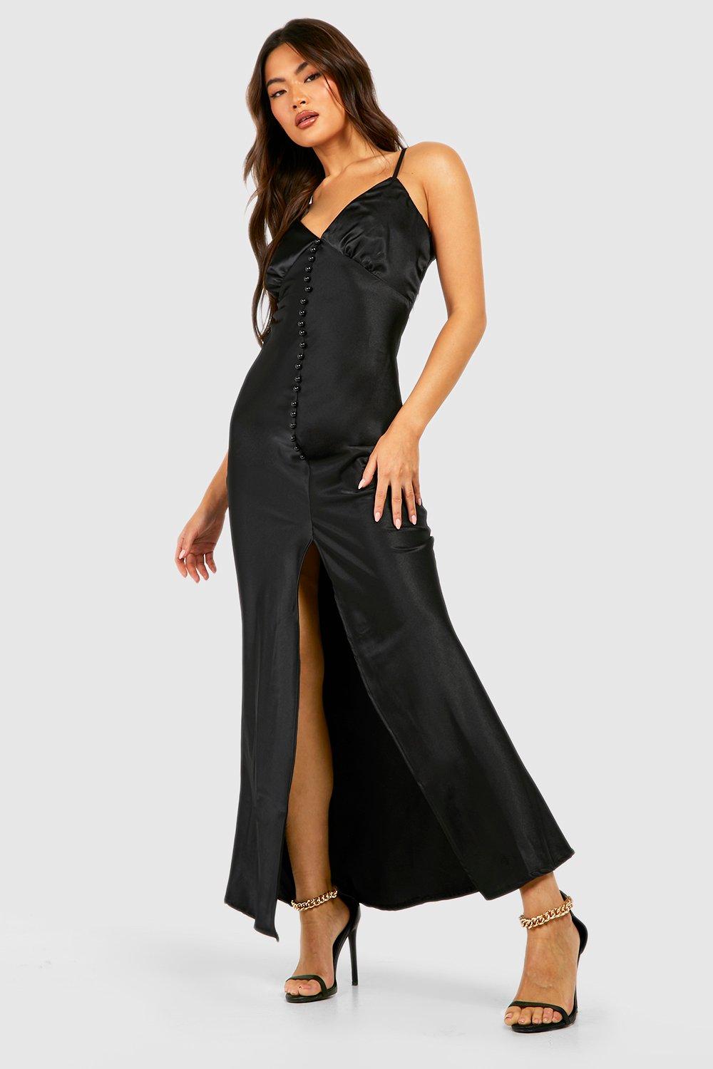 Button front slip outlet dress