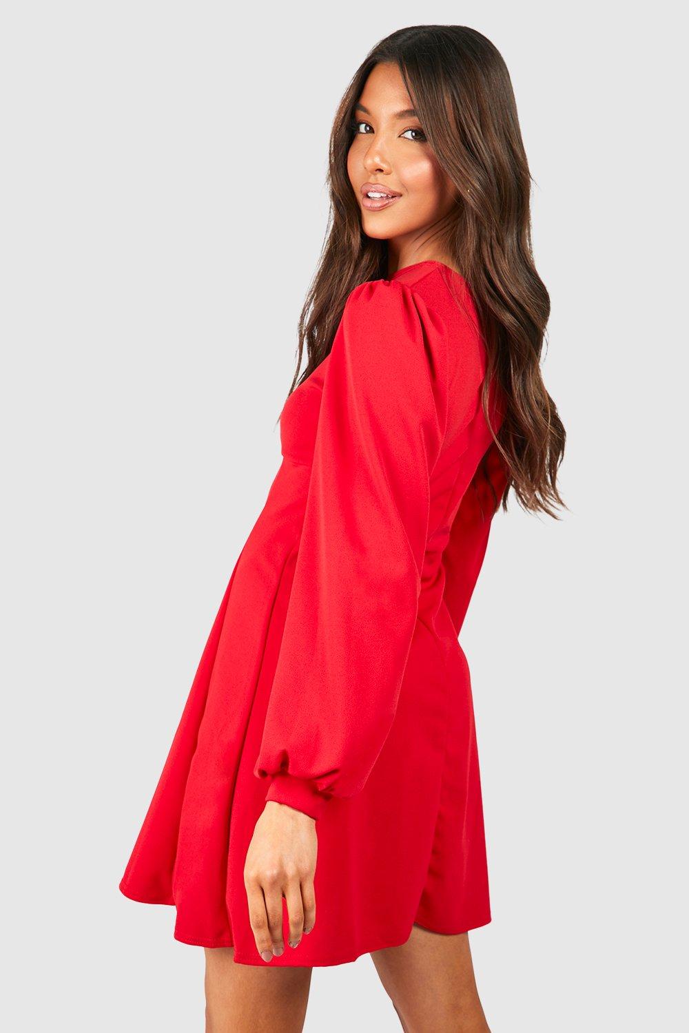 Blouson Sleeve Skater Dress | boohoo