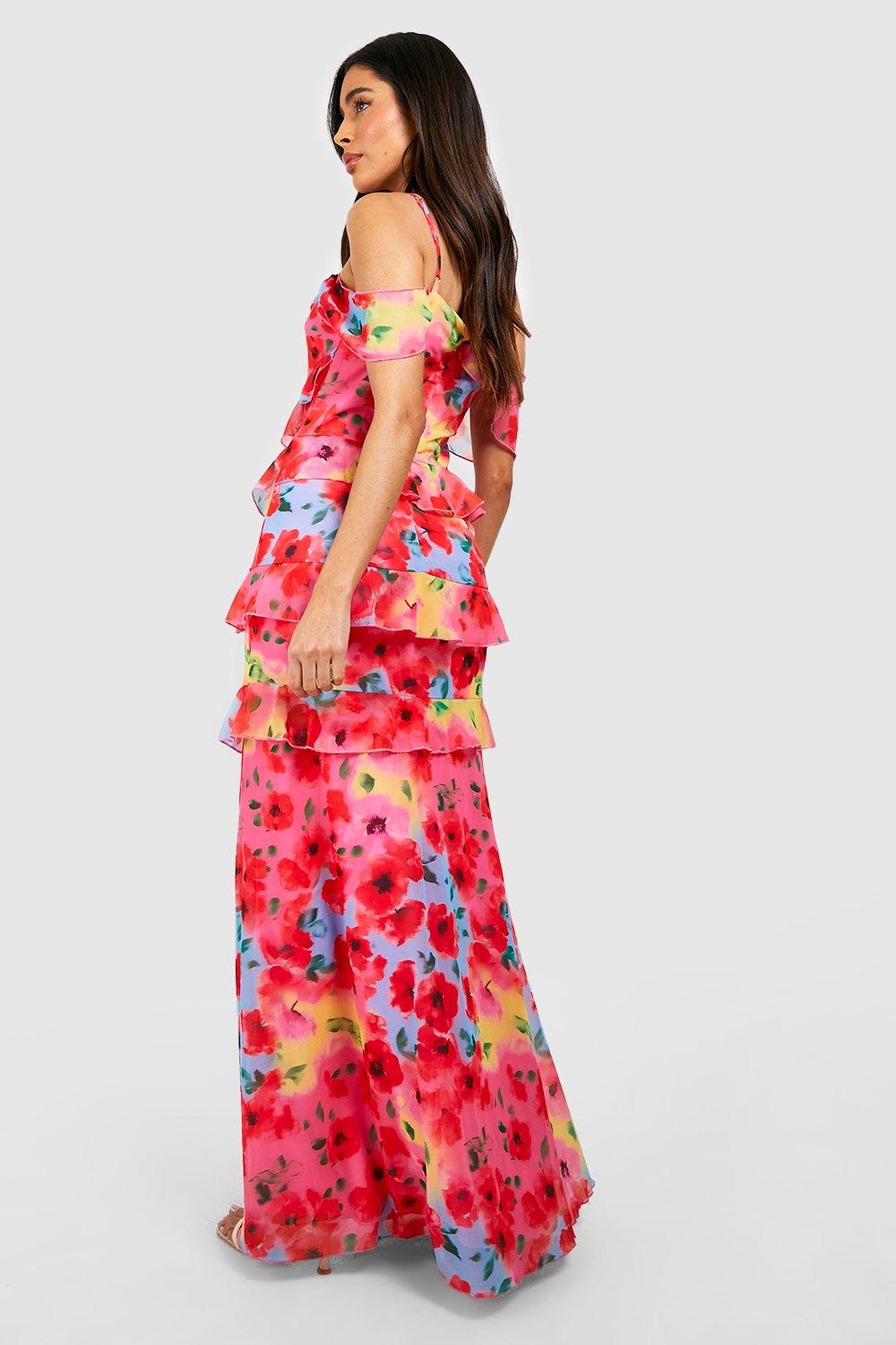 Forever unique store tiered maxi dress