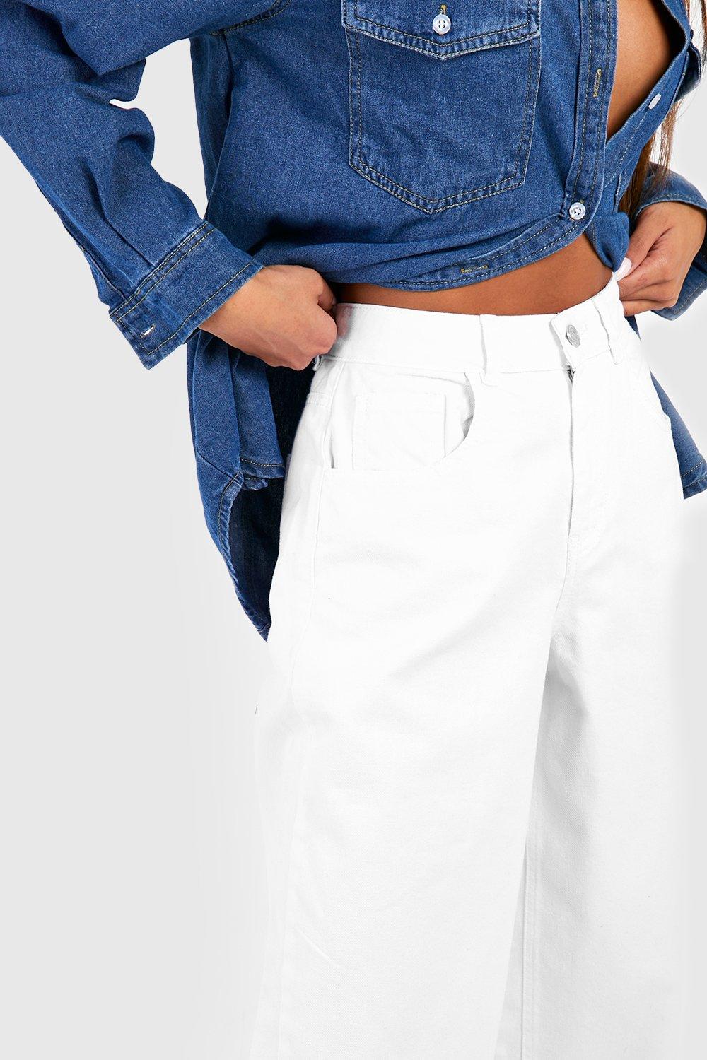 boohoo Plus Raw Hem Flared Denim Jeans - Blue - Size 22