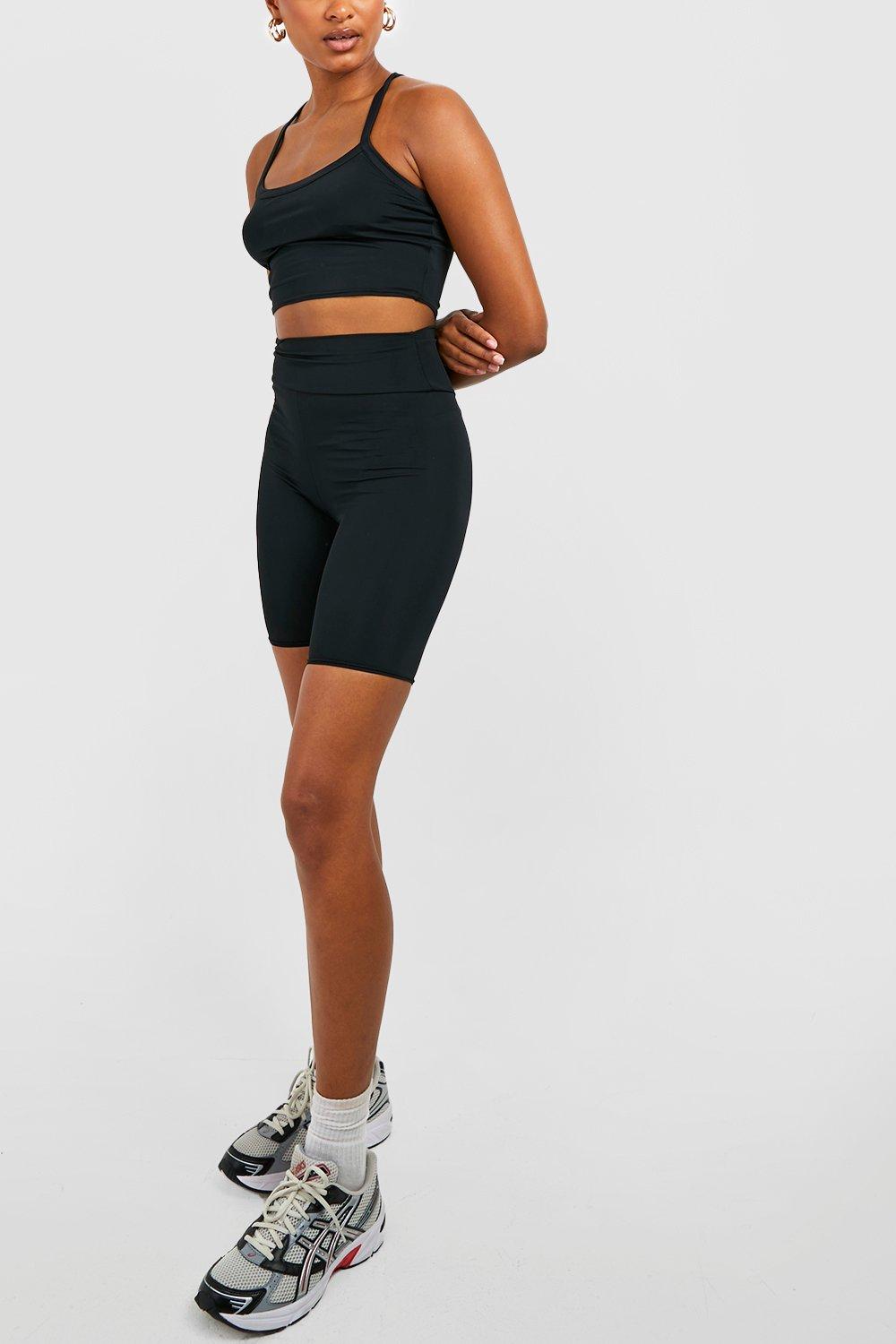 Premium Black Sport High Waist Booty Shorts