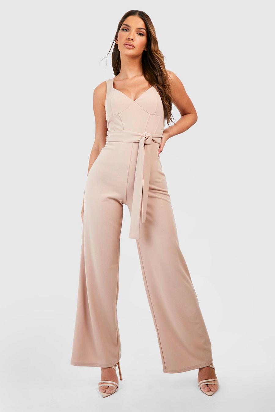 Stone Corset Belted Wide Leg Jumpsuit image number 1