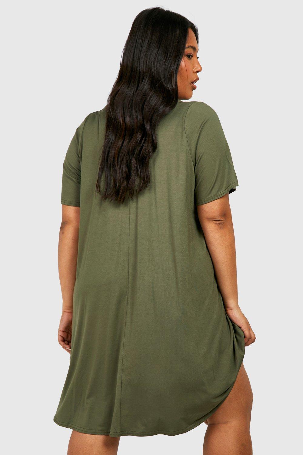 Plus Jersey Pocket Detail Swing Dress boohoo