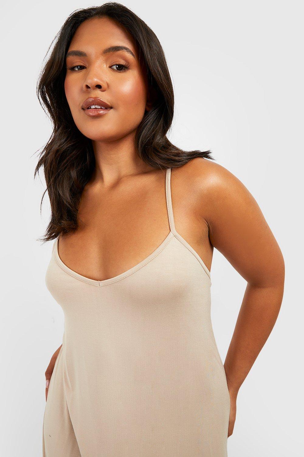 Strappy V Neck Longline Cami Top