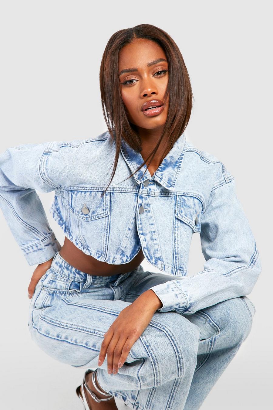 Missguided Petite crop top and wide leg pajama set in baby blue