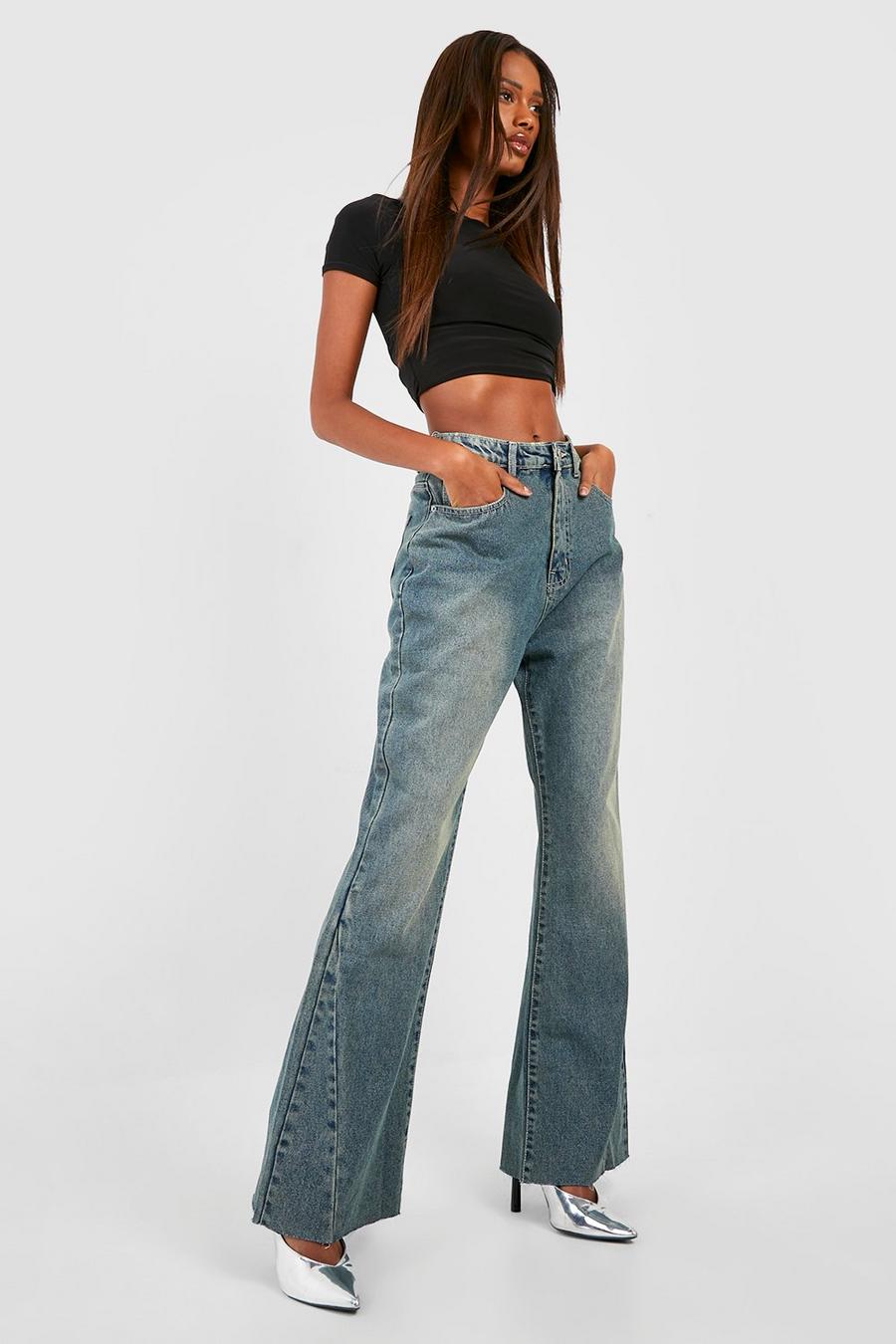 Vintage Wash Straight Leg Jeans