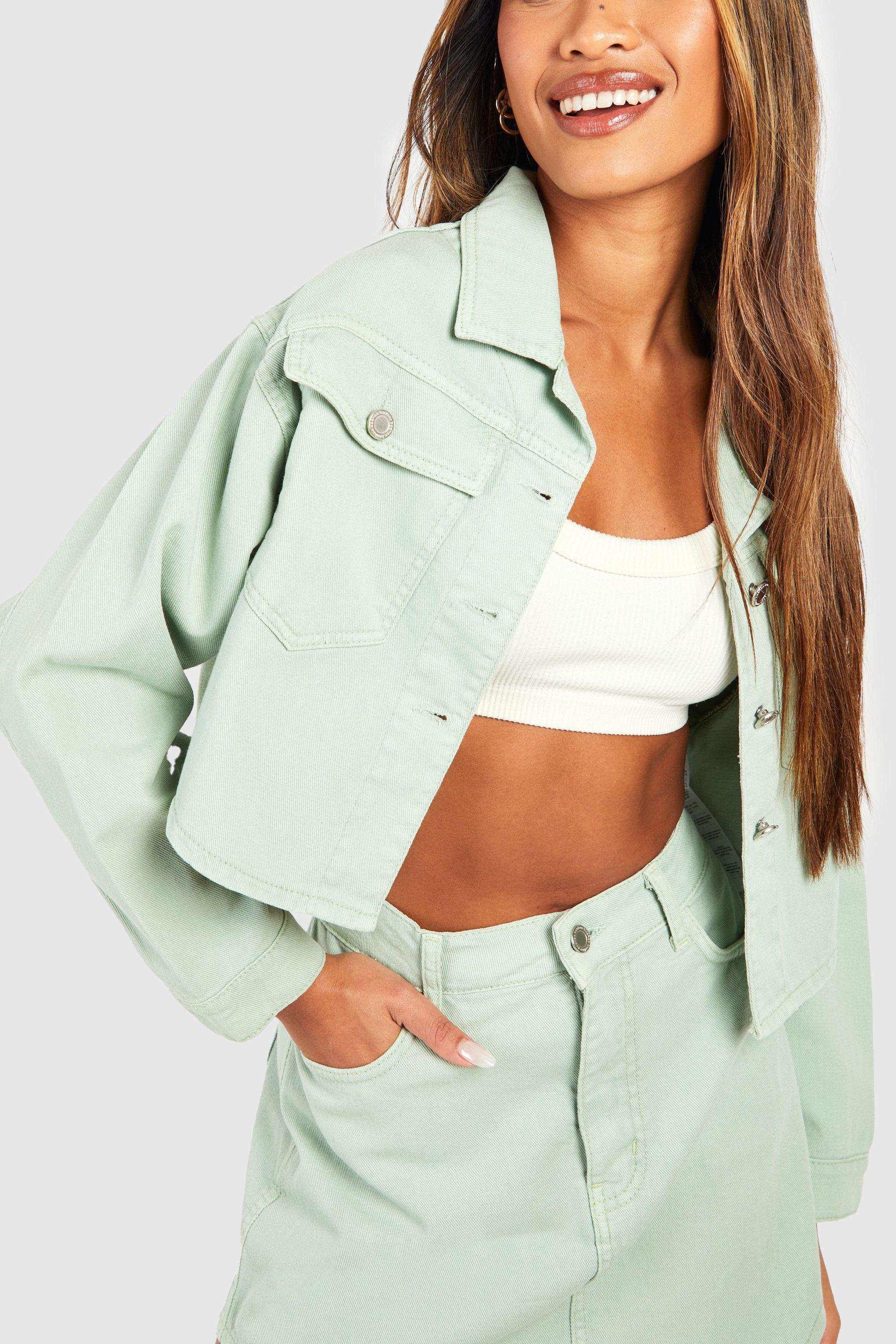 Mint green denim clearance jacket