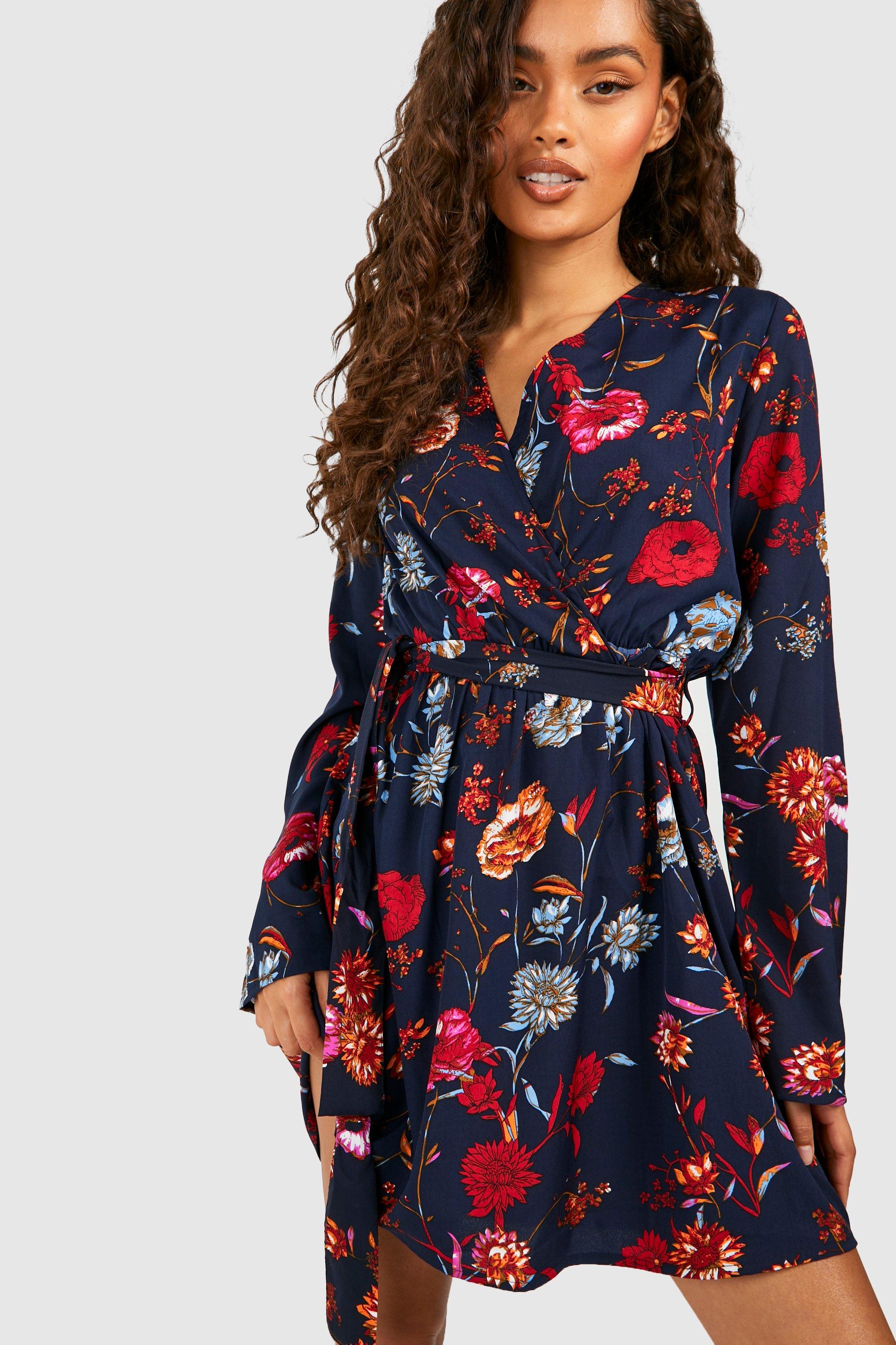 Boohoo navy hot sale floral dress