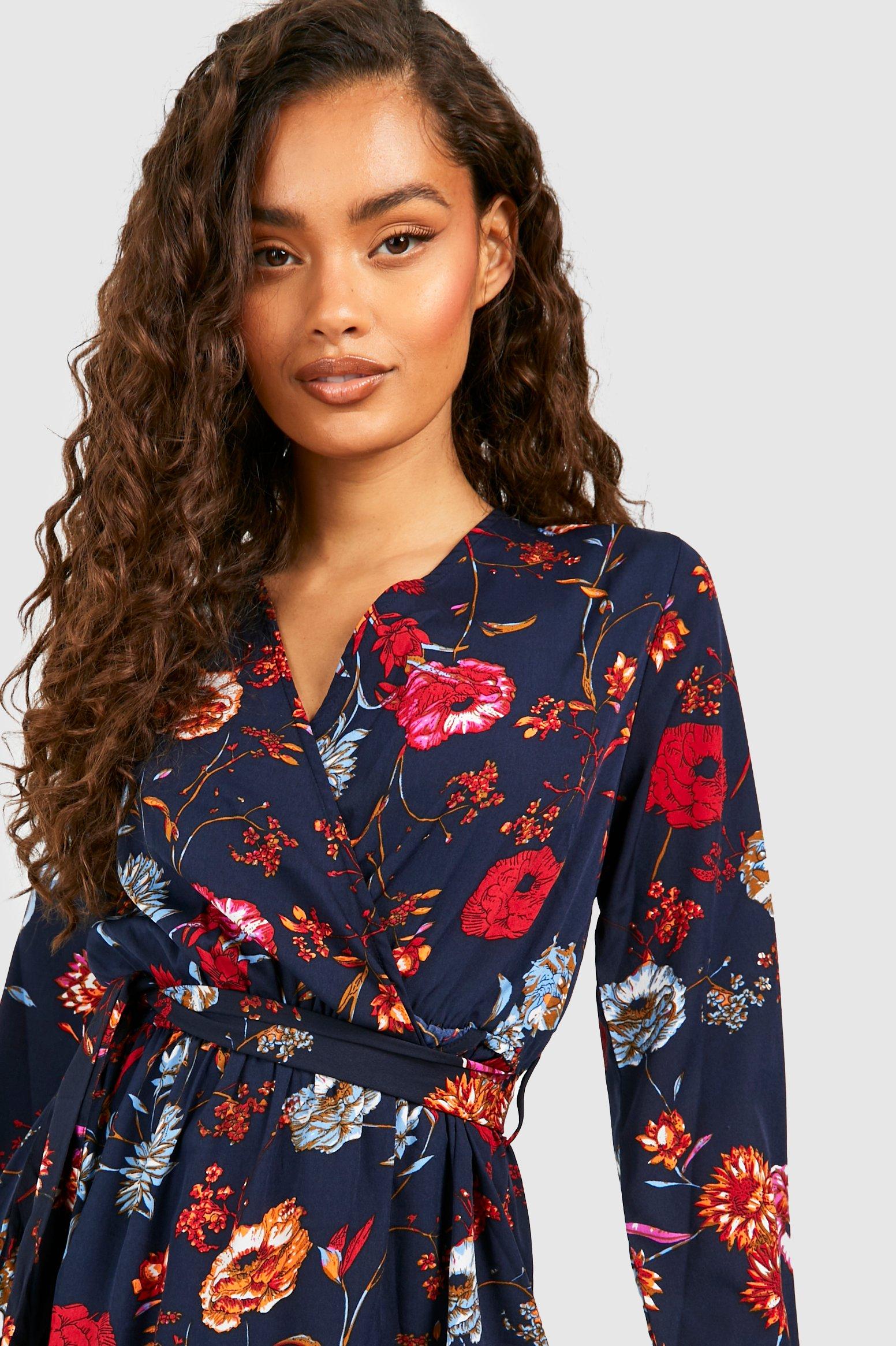 Floral wrap 2025 front dress