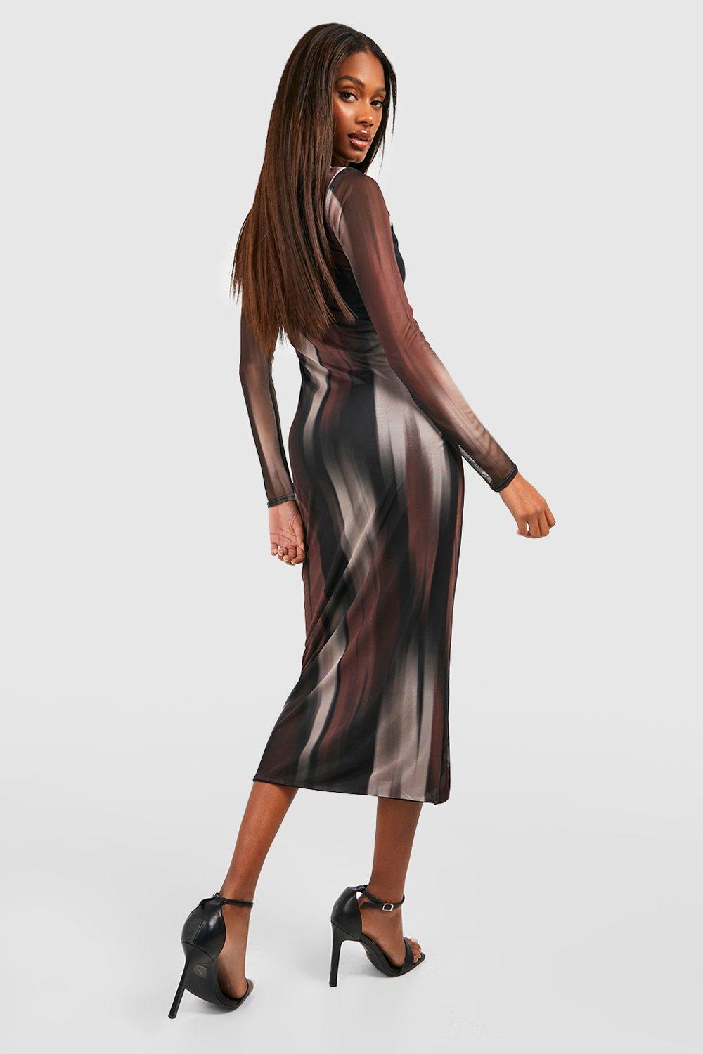 Boohoo long sleeve store midi dress