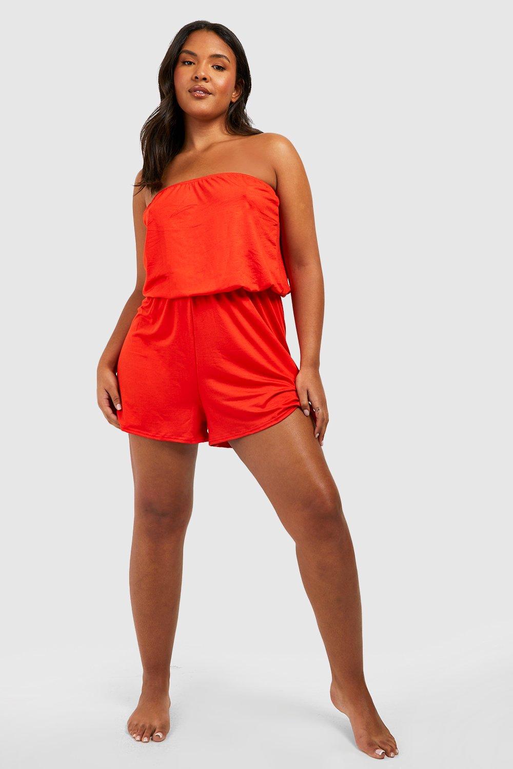 Jersey Bandeau Beach Playsuit