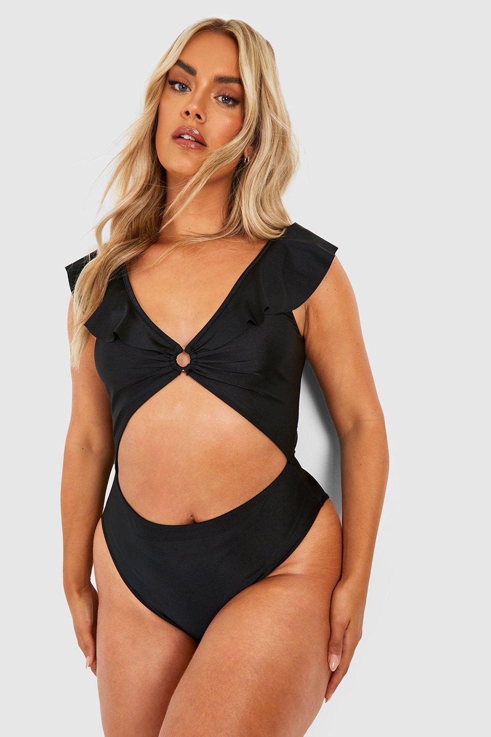 Plus size cut sale out one piece swimsuits