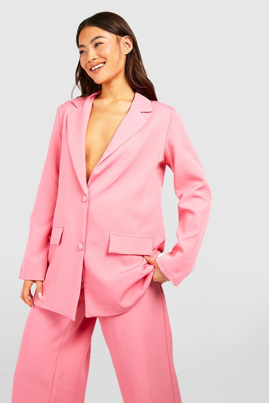 Candy pink Relaxed Fit Oversized Tailored Blazer image number 1