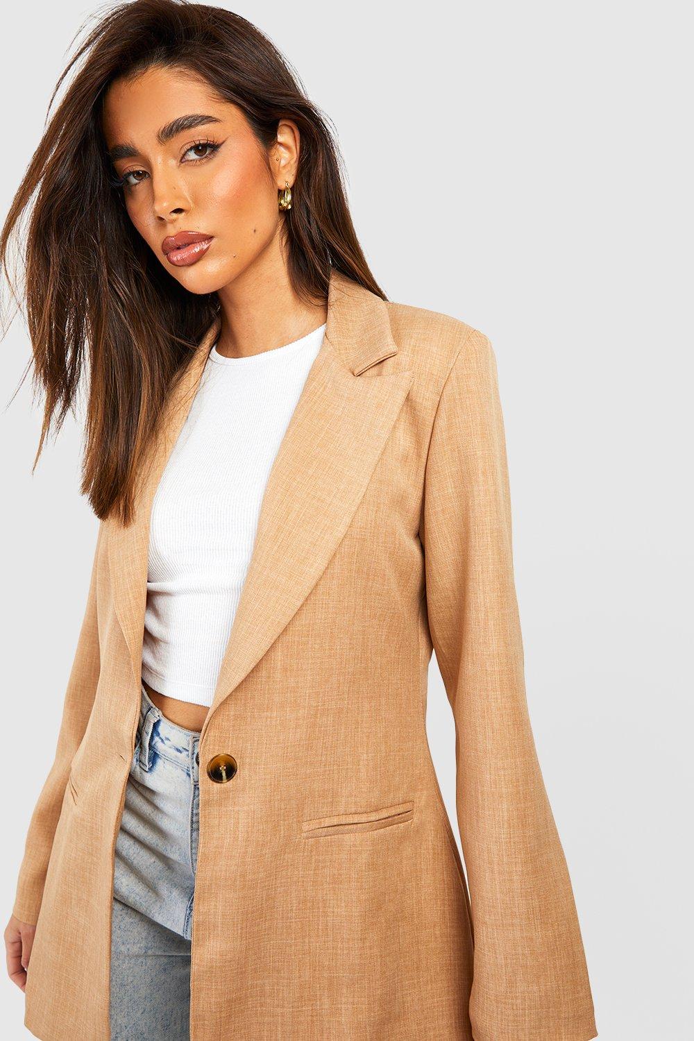 Boohoo 2025 camel blazer