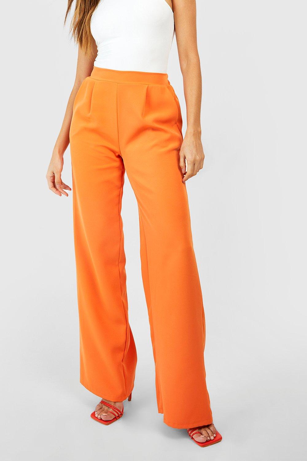 Orange wide-leg pants
